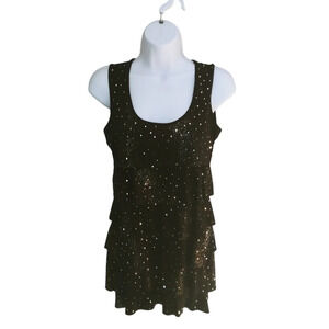 MIA Black Sparkles Multi-layered Top Medium